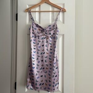 Butterfly Print Mini Dress - urban outfitters